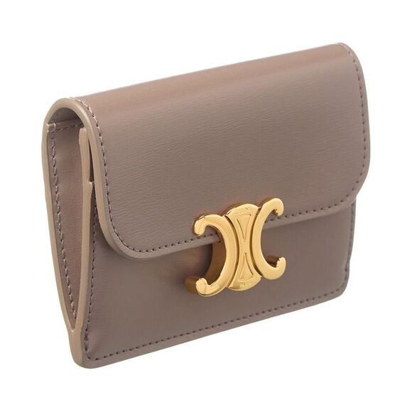 Celine Triomphe Flap Leather Card Case, Grey - Picture 3 of 3